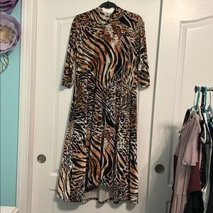 Tiger/Leopard Velvet Dress